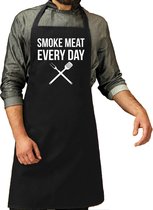 Smoke meat everyday barbecue schort / keukenschort zwart voor heren - kookschorten / bbq schorten