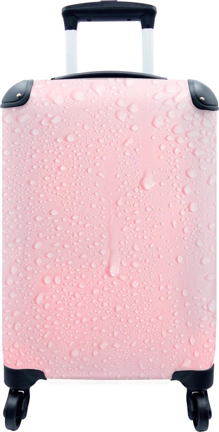 Koffer - Roze achtergrond met waterdruppels - Past binnen 55x40x20 cm en  55x35x25 cm -... | bol.com