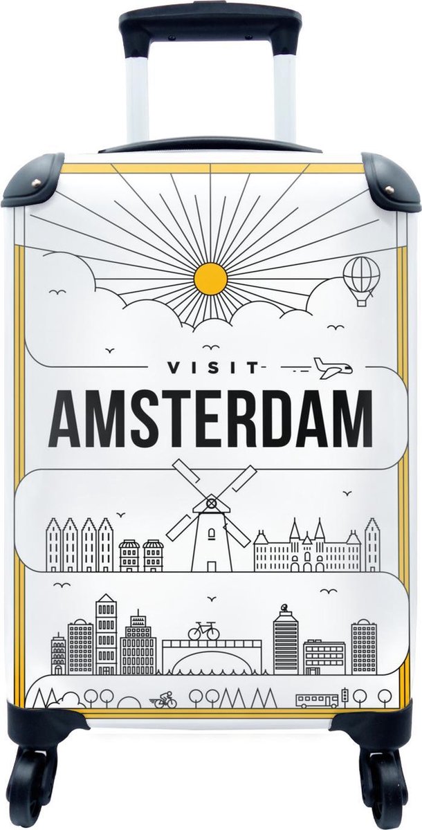 Koffer - Amsterdam - Skyline - Nederland - Past binnen 55x40x20 cm en  55x35x25 cm -... | bol.com