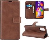 Samsung M31s Hoesje Wallet Case Bruin