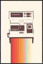 JUNIQE - Poster in kunststof lijst Instant Camera Rainbow -20x30