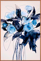 JUNIQE - Poster met kunststof lijst Bloom Series True Blue -40x60