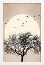 JUNIQE - Poster met houten lijst Dreamers Bright -13x18 /Ivoor & Zwart
