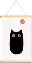 JUNIQE - Posterhanger Meow -40x60 /Wit & Zwart