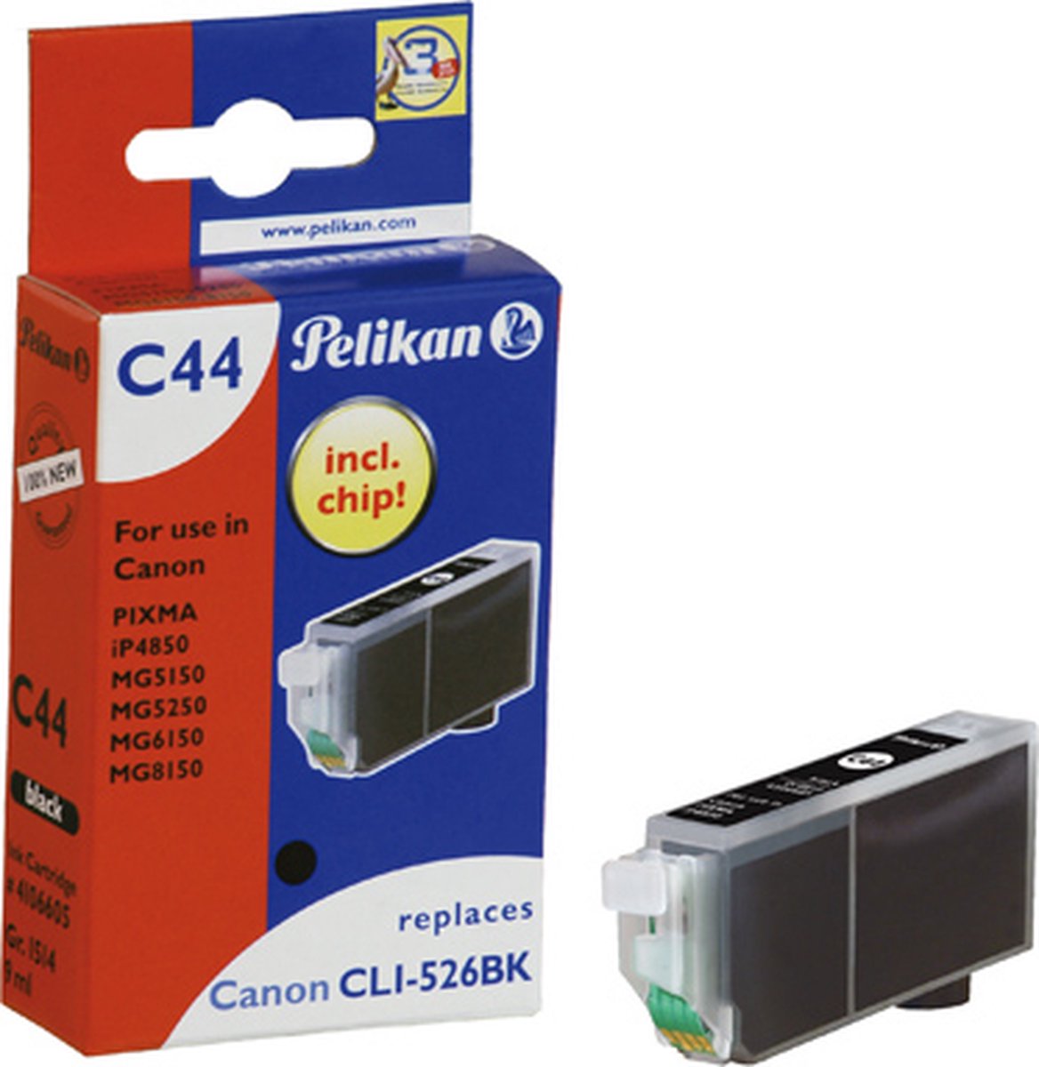 Pelikan C44 inktcartridge 1 stuk(s) Zwart