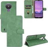 Voor Nokia 1.4 Effen Kleur Huid Voelen Magnetische Gesp Horizontale Flip Kalf Textuur PU Lederen Case met Houder & Kaartsleuven & Portemonnee (Groen)