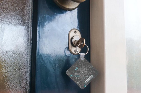 Porte-clés - Plan de la ville - Enschede - Grijs - Blauw - Plastique