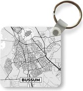 Sleutelhanger - Uitdeelcadeautjes - Stadskaart - Bussum - Grijs - Wit - Plastic