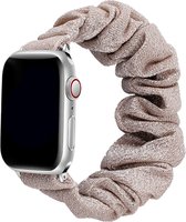 Scrunchie bandje compatibel met Apple Watch 41/40/38 mm, Kurkuma goud/Goud, polsmaat S/M