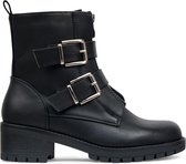 SmileFavorites® Biker boots - Imitatieleer - Zwart - Maat 39