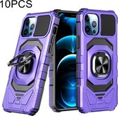 10 PCS Union Armor Magnetische PC + TPU Shockproof Case met 360 Graden Rotatie Ring Houder Voor iPhone 11 Pro Max (Paars)