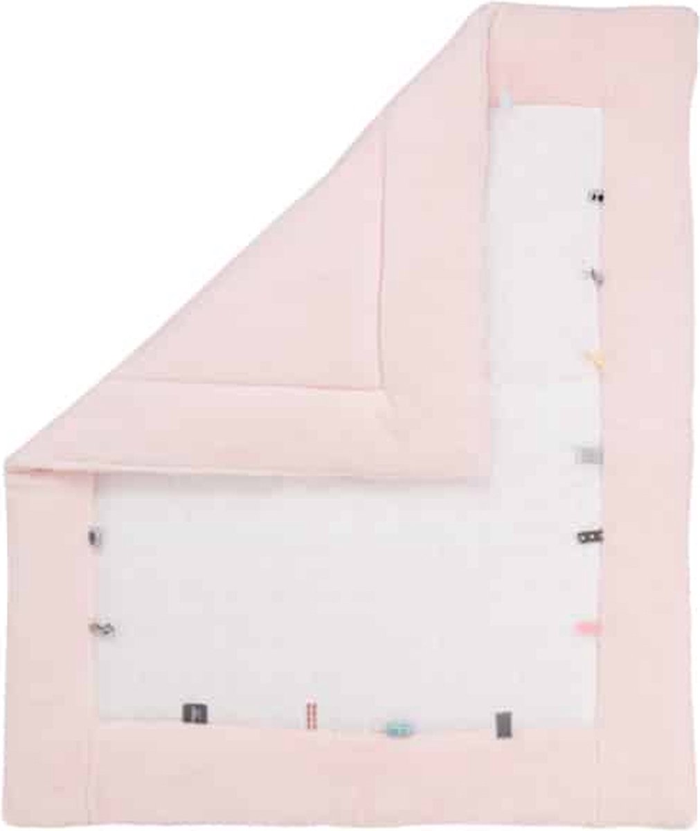 Snoozebaby Speelkleed Boxkleed Cheerful Playing - met labeltjes - 85x105 cm - Orchid Blush roze