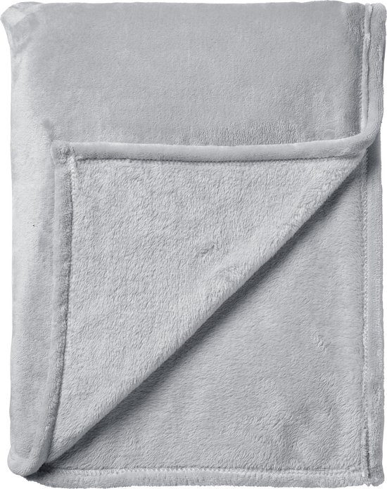 Dutch Decor - CHARLIE - Plaid 200x220 cm - extra grote fleece deken - effen kleur - Micro Chip - lichtgrijs