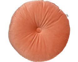 Dutch Decor - OLLY - sierkussen Ø38 cm - rond velvet - Muted Clay - roze