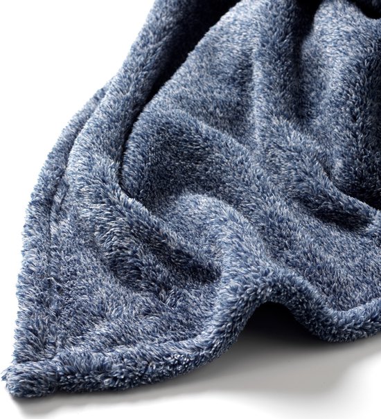Dutch Decor - OSCAR - plaid 140x180 cm - fleece deken - gemêleerd - Insignia Blue - blauw