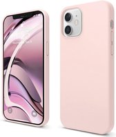 Solid hoesje Soft Touch Liquid Silicone Flexible TPU Rubber - Geschikt voor: iPhone 12 Pro Max - licht roze