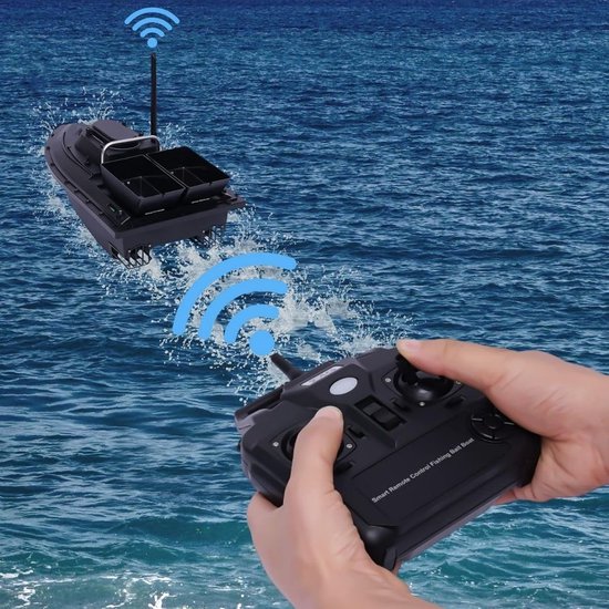 Voerboot Karper - Voerboot Met 1,5 Kg Laadvermogen - Inclusief Accu - 2 Laadbakken - Verlichting Voor Nachtvissen - 2 Propellers - Baitboat Met Afstandsbediening Draadloos 500 Meter - Visspullen Accesoires - Fishfinder van Merkloos — afbeelding 4