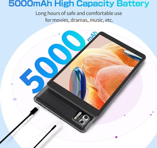 Elementkey Ai-8 Pro TAB8 - Tablette Android 8 pouces | 128 Go de stockage, 8 Go de Ram - Wi-Fi, Bluetooth 5.2 | Puissant et portable