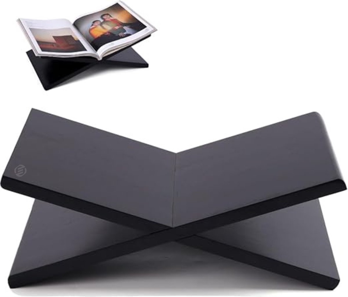 Equivera Boekenstandaard - Boekensteun - Boekenhouder - Boeken Standaard - Leesstandaard - Book holder Zwart