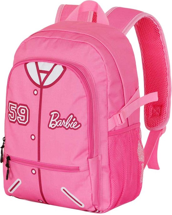 Karactermania - Barbie - Varsity - Fight FAN 2.2 Rugzak - Handbagage Backpack met trolley bevestiging - Rugtas - Roze
