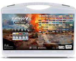 Vallejo Hobbyverf Acrylverf - 70254 Model Color - Combinatie Koffer - Basis, Schaduw en Lichte Kleuren - Acryl Set - 80x Verf set - 8x 18 ml