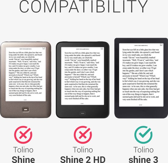 kwmobile Hoes compatibel met Tolino Shine 3 - kunstleer eReader beschermhoes Cover Case - grijs van kwmobile — afbeelding 4