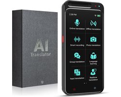 Equivera Vertaalcomputer met Spraak - Vertaal Apparaat - Translator - Slimme Vertaler - Instant Vertaling - Vertaal 130+ Talen