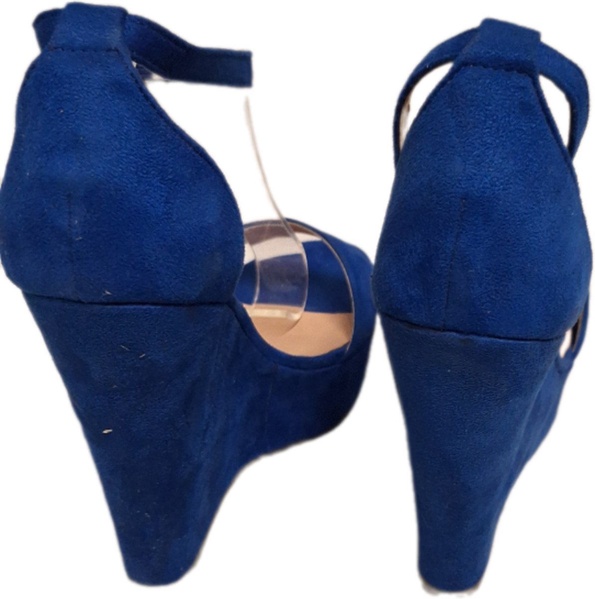 Goedkoopste CH.CREATIONS-EROTISCHE PUMP-SLEEHAK/ 12 CM-PLATEUZOOL 3 CM- BLEU-38