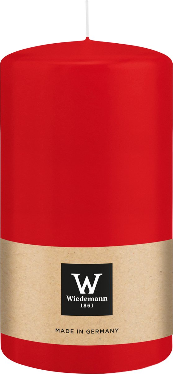 Wiedemann Cilinderkaars/stompkaars - rood - 13 x 7 cm - 52 branduren - zuilkaarsen