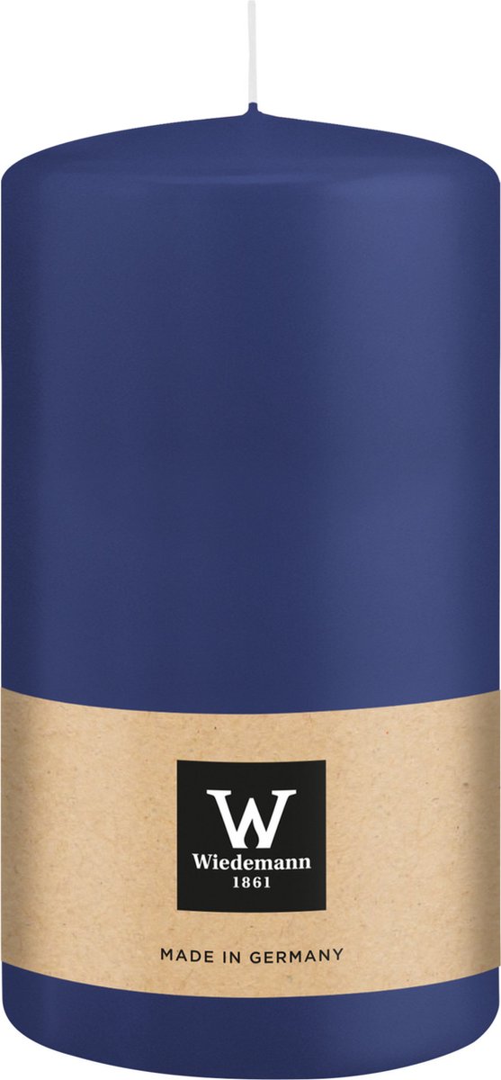 Wiedemann Cilinderkaars/stompkaars - donkerblauw - 13 x 7 cm - 52 branduren - zuilkaarsen