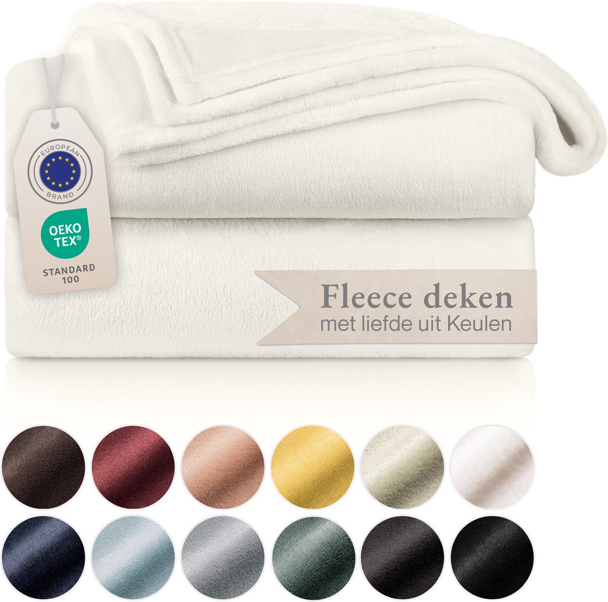 Blumtal Fleece Deken - Super Zacht Fleece Plaid 130x150 cm - Creme
