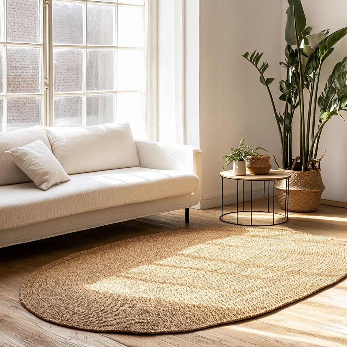 Jute Vloerkleed Ovaal naturel 240 x 340cm Mrcarpet
