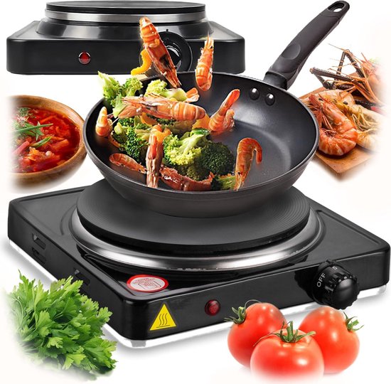 Single Hob Electric Stove for Kitchen or Camping - Temperature Setting Portable Stove for Office or Outdoor Use - 1000 W Black — afbeelding 5