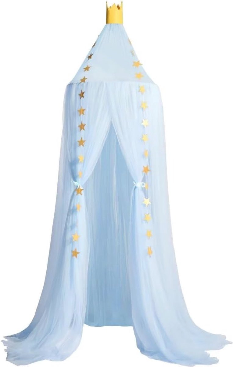 Bedhemel voor Kinderkamer - 360 Graden Bescherming en Decoratie - Hemelbedgordijnen voor Jongens en Meisjes - 300 x 60 cm (Blauw)