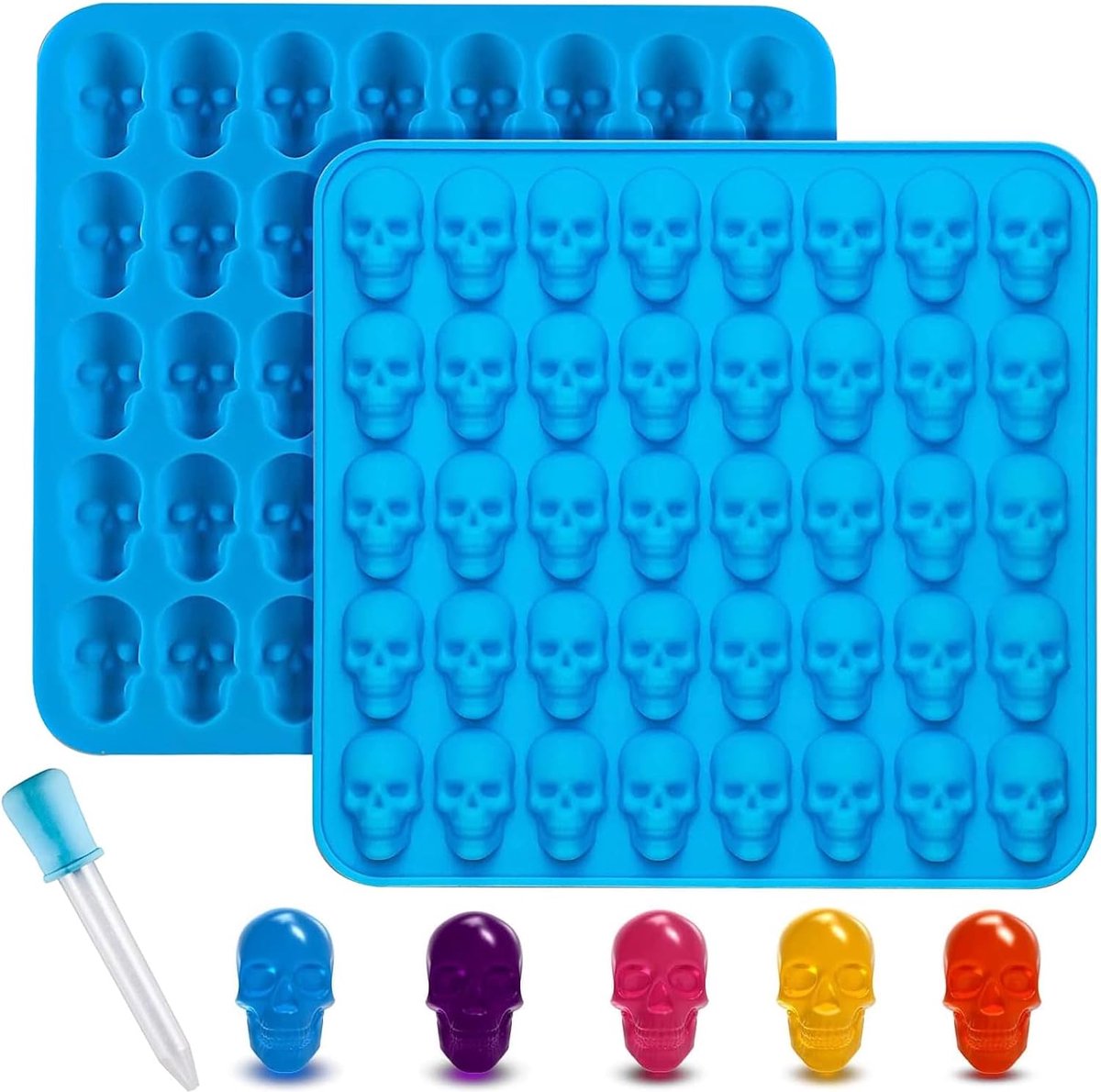 Creatieve 3D Schedelvormen voor Chocolade, Snoep, IJsblokjes en Meer - Set van 2