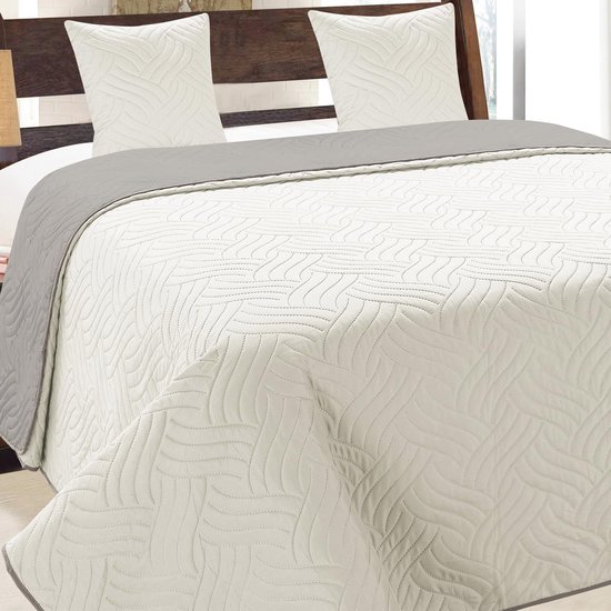 Azomor® Elegante doorgestikte sprei met kussenslopen voor een stijlvol interieur