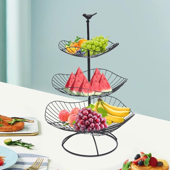 kiss me Gelaagde fruitmand voor aanrecht in de keuken, 3-laags