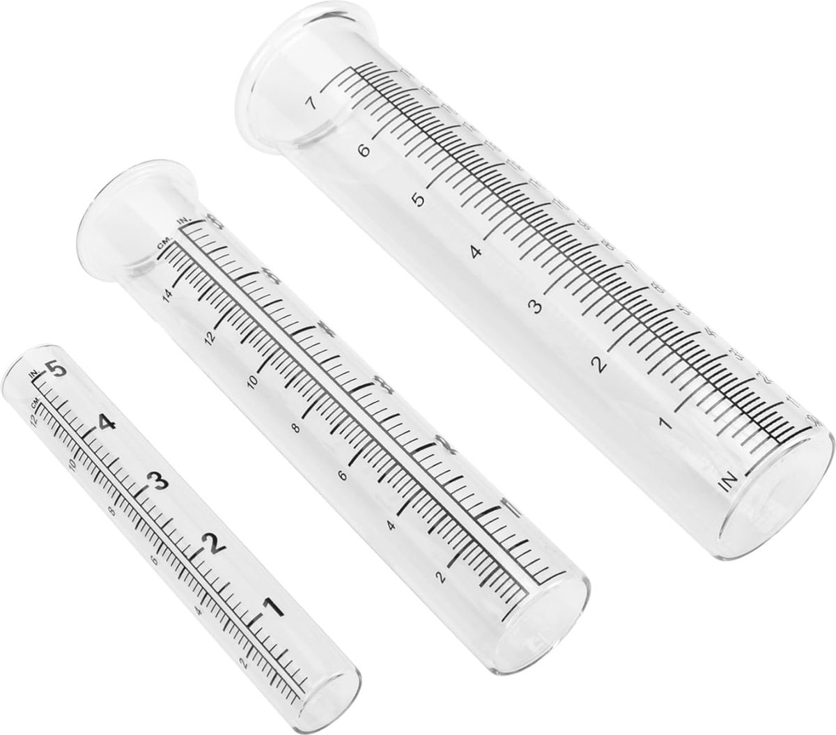 Glazen Regenmeter Set - 3 Stuks Neerslagmeter Buitenshuis