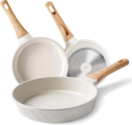 RIOVARM Inductiepannenset met deksels, anti-aanbaklaag, braadpannenset