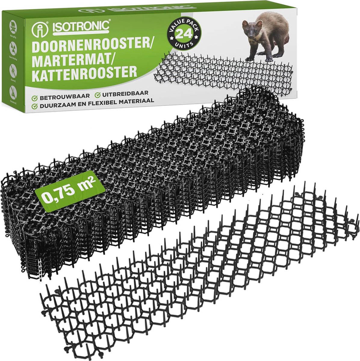 Kattenafweermat voor buiten - Doornrooster en Dierenbarrière, 12 Stuks