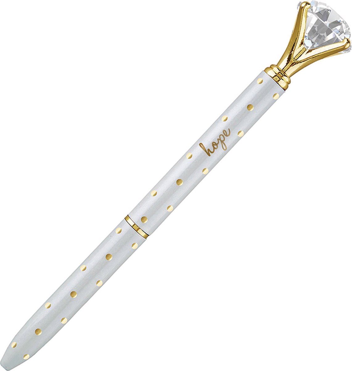 Diamant pen set hope wit/goud (3)