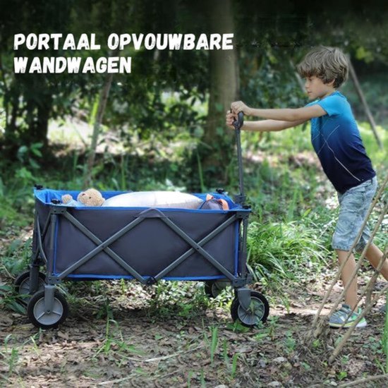 Bolderkar Opvouwbaar Luchtbanden - Bolderwagen Voor Alle Terreinen - Boodschappenwagen Met 100Kg Belastbaarheid - Strandkar Met Verstelbare Handgreep - Tuinkar - 80 x 40 x 30 cm van Bolderkar — afbeelding 2