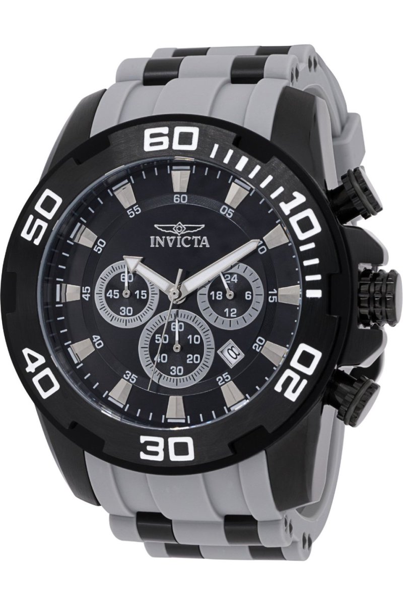 Invicta Pro Diver - SCUBA 44547 Heren Horloge - Waterdicht - Analoog - Quartz Uurwerk - Roestvrij Staal met zwarte Wijzerplaat - 50mm