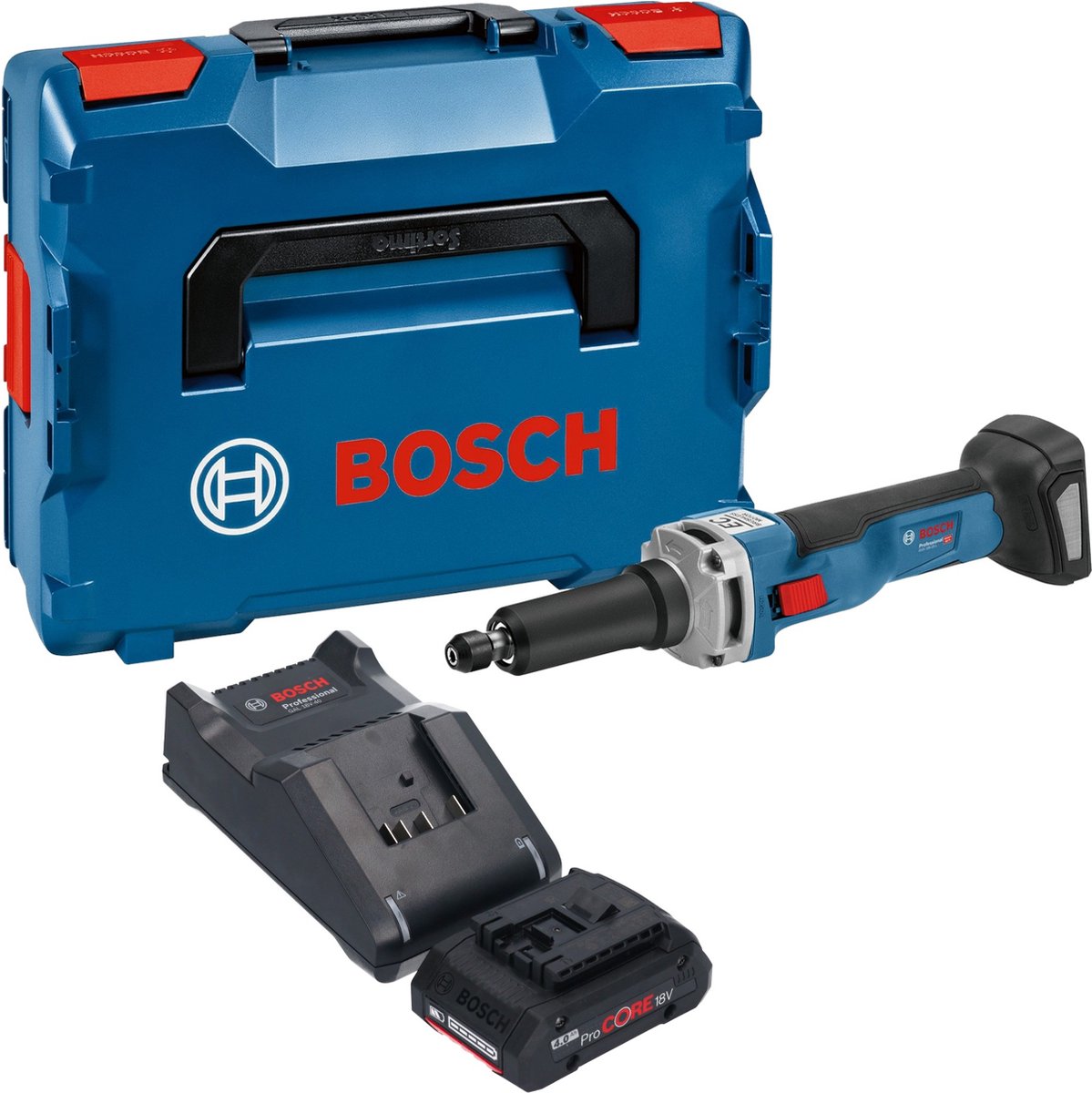 Bosch GGS 18V-23 LC Professionele rechte accuslijpmachine 18 V borstelloos + 1x ProCORE accu 4.0 Ah + lader + L-Boxx