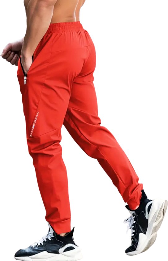 Pantalon d'entraînement Livano pour homme - Pantalon de sport - Pantalon d'entraînement long - Survêtement - Vêtements de sport - Rouge - XL