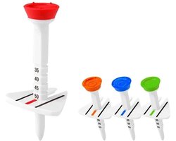 PGM Golf Verstelbare Golf Tees – Set van 4 – Hoogte Instelbaar met Richtlijn voor Nauwkeurige Slag – Duurzame Plastic Golf Tees voor Optimale Afslag