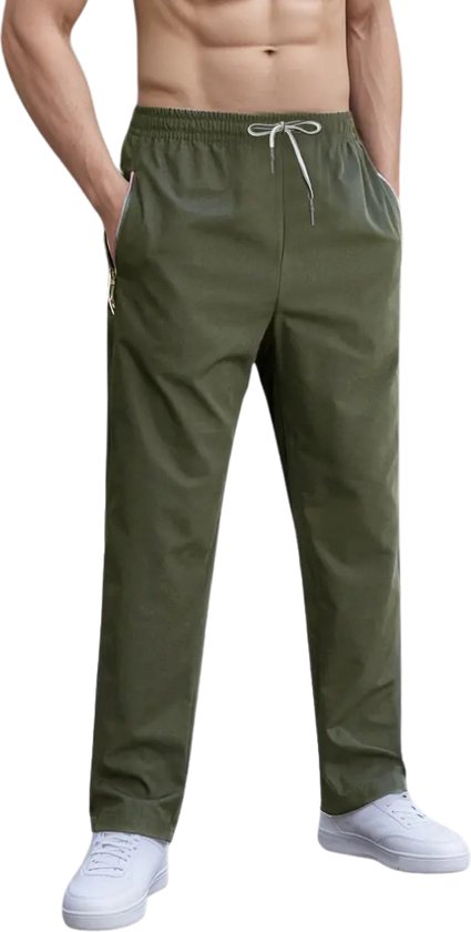 Pantalon d'entraînement Livano pour homme - Pantalon de sport - Pantalon d'entraînement long - Survêtement - Vêtements de sport - Vert armée - XL