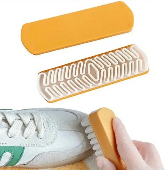 Doodadeals® - Brosse à chaussures en daim nubuck - 12,5 x 4 cm - Plastique - Caoutchouc crêpé souple - 1 pièce