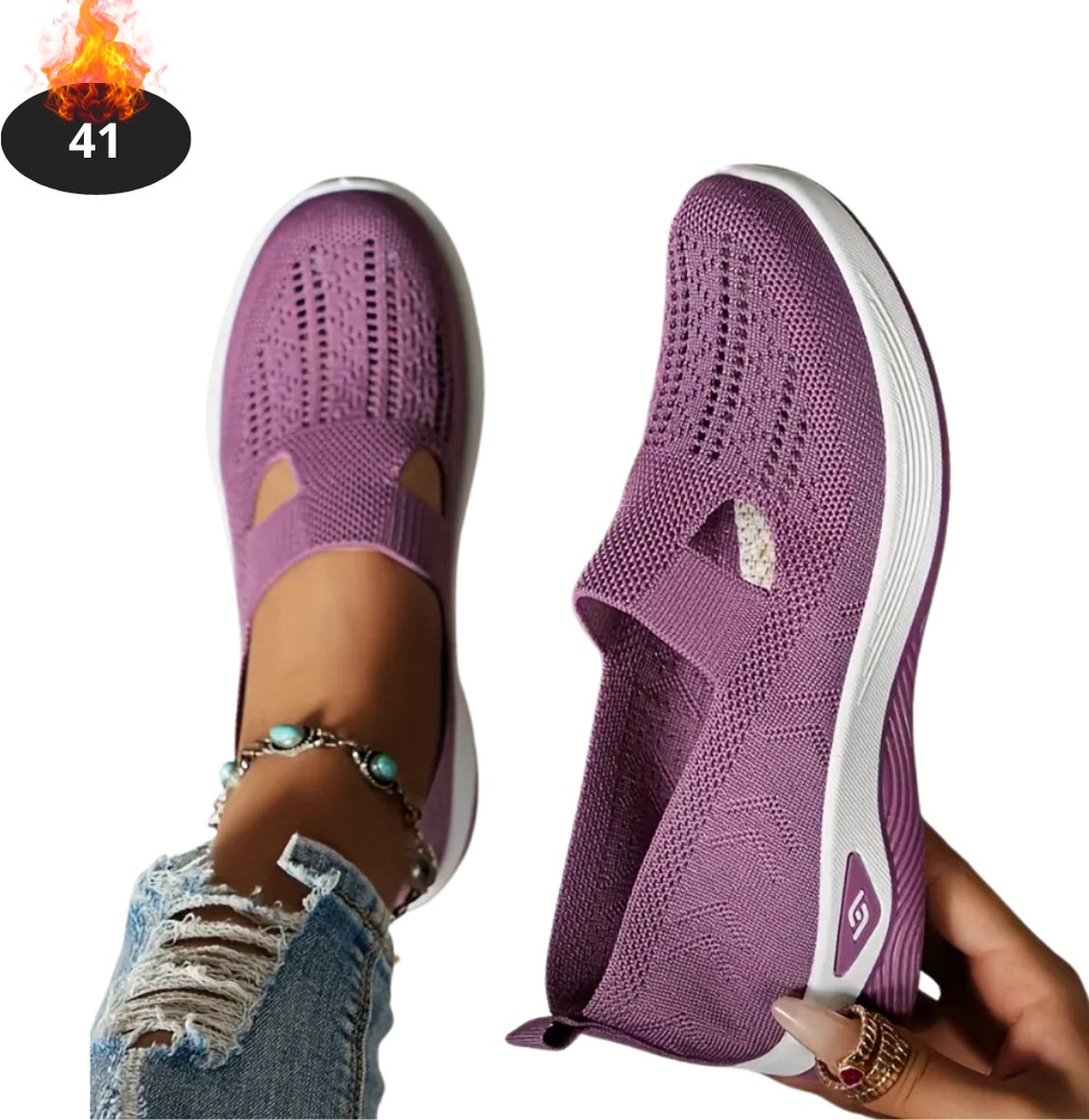 Nivard Schoenen Dames Sneakers Comfortabel Slippers Casual Volwassen Paars