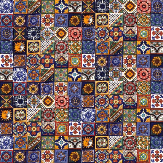 Cerames Mexicaanse keramische tegels Salazar - 120 decoratieve Mexicaanse mozaïektegels voor badkamer, keuken, douche, trappen, keukenachterwand | keramische mozaïektegels 5x5 cm